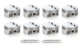 Piston - AutoTec - Forged - Flat Top - 4.125 in Bore - 1.5 x 1.5 x 3.0 mm Ring Grooves - Minus 5.00 cc - Coated Skirt - Small Block Chevy - Set of 8 thumbnail 1
