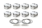 Piston - AutoTec - Forged - Flat Top - 4.155 in Bore - 1.5 x 1.5 x 3.0 mm Ring Grooves - Minus 5.00 cc - Coated Skirt - Small Block Chevy - Set of 8 thumbnail 1