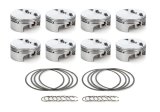 Piston - AutoTec - Forged - Flat Top - 4.125 in Bore - 1.5 x 1.5 x 3.0 mm Ring Grooves - Minus 5.00 cc - Coated Skirt - Small Block Chevy - Set of 8 thumbnail 1