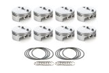 Piston - AutoTec - Forged - Flat Top - 4.155 in Bore - 1.5 x 1.5 x 3.0 mm Ring Grooves - Minus 5.00 cc - Coated Skirt - Small Block Chevy - Set of 8 thumbnail 1
