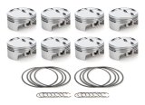 Piston - AutoTec - Forged - Dished - 4.155 in Bore - 1.5 x 1.5 x 3.0 mm Ring Grooves - Minus 24.80 cc - Small Block Chevy - Set of 8 thumbnail 1