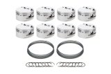 Piston - AutoTec - Flat Top - Forged - 4.030 in Bore - 1.5 x 1.5 x 3.0 mm Ring Grooves - Minus 5.20 cc - Small Block Ford - Set of 8 thumbnail 1