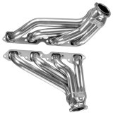 Headers - Short Tube - 1.875 in Primary - 3 in Collector - Hardware Included - Steel - Silver Ceramic - Big Block Chevy - GM Fullsize Truck 1967-87 - Pair thumbnail 1