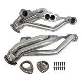 Headers - Shorty - 1.75 in Primary - 3 in Collector - Hardware Included - Steel - Natural - Small Block Chevy - V8 Swap - GM Compact SUV / Truck 1982-2005 - Pair thumbnail 1