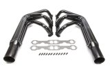 Headers - Sprint - 1.75 in Primary - 3.5 in Collector - Gaskets / Hardware Included - Steel - Black Paint - Small Block Chevy - Pair thumbnail 1