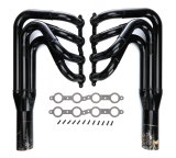Headers - 1.875 to 2 in Primary - 3.5 in Collector - Gaskets / Hardware Included - Steel - Black Paint - Small Block Chevy - Pair thumbnail 1