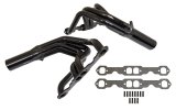 Headers - 1.75 in Primary - 3.5 in Collector - Fender Well Exit - Gaskets / Hardware Included - Steel - Black Paint - Small Block Chevy - Pair thumbnail 1