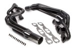 Headers - Conventional Crossover - 1.625 in Primary - 3 in Collector - Gaskets / Hardware Included - Steel - Black Paint - Small Block Chevy - Pair thumbnail 1