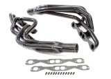 Headers - Conventional Crossover - 1.625 in Primary - 3 in Collector - Gaskets / Hardware Included - Steel - Black Paint - 602 Crate - Small Block Chevy - Pair thumbnail 1