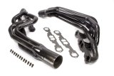 Headers - Conventional Crossover - 1.625 to 1.75 in Primary - 3.5 in Collector - Gaskets / Hardware Included - Steel - Black Paint - Small Block Chevy - Pair thumbnail 1