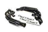 Headers - Conventional Crossover - 1.75 to 1.875 in Primary - 3.5 in Collector - Gaskets / Hardware Included - Spread Port - Steel - Black Paint - Small Block Chevy - Pair thumbnail 1