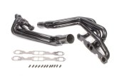 Headers - Conventional Crossover - 1.625 in Primary - 3 in Collector - Gaskets / Hardware Included - Steel - Black Paint - Small Block Chevy - Pair thumbnail 1