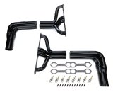 Headers - IMCA Modified - 1.75 to 1.875 in Primary - 3.5 in Collector - Gaskets / Hardware Included - Steel - Black Paint - Small Block Chevy - Kit thumbnail 1