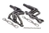 Headers - Street Stock - 1.625 in Primary - 3 in Collector - Gaskets / Hardware Included - Steel - Black Paint - Small Block Chevy - GM A-Body / F-Body / X-Body - Pair thumbnail 1
