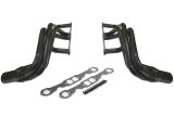 Headers - IMCA-UMP Stock Car - 1.75 in Primary - 3 in Collector - S-10 Forward Exit - Gaskets / Hardware Included - Steel - Black Paint - Small Block Chevy - Pair thumbnail 1
