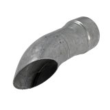 Exhaust Tip - Clamp-On - 3.5 in Inlet - 3 in Round Outlet - 10 in Long - Single Wall - Cut Edge - Angled Cut - Turnout Style - Steel - Natural - Each thumbnail 1