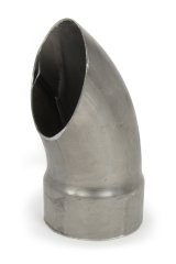 Exhaust Tip - Clamp-On - 3.5 in Inlet - 3.5 in Round Outlet - 8 in Long - Single Wall - Cut Edge - Angled Cut - Turnout Style - Steel - Natural - Each thumbnail 1