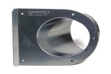 Exhaust Shield - Tail Pipe Saver - 4 in Round Diameter - Single 45 Degree Outlet - Silver Powder Coat - Each thumbnail 1
