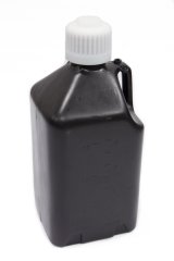 Utility Jug - 5 gal - 9.5 x 9.5 x 21.75 in Tall - Gasket Seal Cap - Flip-Up Vent - Square - Plastic - Black - Each thumbnail 1