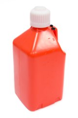 Utility Jug - 5 gal - 9.5 x 9.5 x 21.75 in Tall - Gasket Seal Cap - Flip-Up Vent - Square - Plastic - Orange - Each thumbnail 1