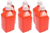 Utility Jug - 5 gal - 9.5 x 9.5 x 21.75 in Tall - Gasket Seal Cap - Flip-Up Vent - Square - Plastic - Orange - Set of 6 thumbnail 1