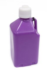 Utility Jug - 5 gal - 9.5 x 9.5 x 21.75 in Tall - Gasket Seal Cap - Flip-Up Vent - Square - Plastic - Purple - Each thumbnail 1