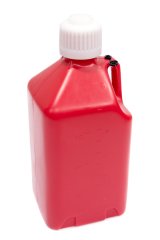 Utility Jug - 5 gal - 9.5 x 9.5 x 21.75 in Tall - Gasket Seal Cap - Flip-Up Vent - Square - Plastic - Red - Each thumbnail 1