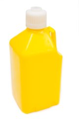 Utility Jug - 5 gal - 9.5 x 9.5 x 21.75 in Tall - Gasket Seal Cap - Flip-Up Vent - Square - Plastic - Yellow - Each thumbnail 1