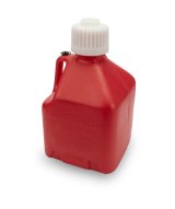 Utility Jug - 3 gal - 9.5 x 9.5 x 16 in Tall - Gasket Seal Cap - Flip-Up Vent - Square - Plastic - Red - Each thumbnail 1