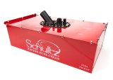 Fuel Cell - Ultra - 22 gal - 33 in Wide x 17 in Deep - 9.25 in Tall - 10 AN Male Outlet - 8 AN Male Return - 1-1/2 in Hose Barb Vent - 45 Degree 2-1/2 in Filler Neck - NASCAR Approved - Steel - Red Powder Coat - Each thumbnail 1