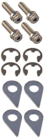 Turbo Flange Bolt - Locking - 8 mm x 1.25 Thread - 25 mm Long - Hex Head - Steel - Nickel Plated - Set of 4 thumbnail 1