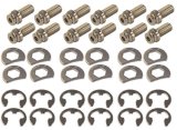 Header Bolt - Locking - 3/8-16 in Thread - 0.75 in Long - Hex Head - Steel - Nickel Plated - GM V6 / Small Block Chevy - Set of 12 thumbnail 1