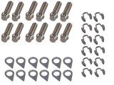 Header Bolt - Locking - 3/8-16 in Thread - 1.25 in Long - 12 Point Head - Steel - Nickel Plated - GM V6 / Small Block Chevy - Set of 12 thumbnail 1