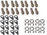 Header Bolt - Locking - 10 mm x 1.50 Thread - 25 mm Long - Hex Head - Steel - Nickel Plated - Ford Coyote - Set of 16 thumbnail 1