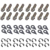 Header Bolt - Locking - 3/8-16 in Thread - 1 in Long - 12 Point Head - Steel - Nickel Plated - Various Applications - Set of 16 thumbnail 1