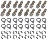 Header Bolt - Locking - 3/8-16 in Thread - 1 in Long - 12 Point Head - Steel - Nickel Plated - Small Block Ford - Set of 16 thumbnail 1