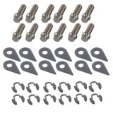 Header Bolt - Locking - 3/8-16 in Thread - 1 in Long - 12 Point Head - Steel - Nickel Plated - Various Applications - Set of 12 thumbnail 1