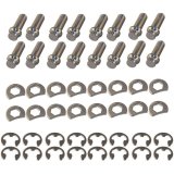 Header Bolt - Locking - 3/8-16 in Thread - 1 in Long - Hex Head - Stainless - Natural - Small Block Ford - Set of 16 thumbnail 1