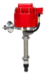 Distributor - Ready-To-Run - Magnetic Pickup - Vacuum Advance - HEI Style Terminal - Red - V8 - Chevy Corvette 1962-74 - Each thumbnail 1