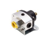 Fuel Pressure Regulator - Adjustable - 5 to 12 psi - In-Line - 3/8 in NPT Inlet / Outlet - Aluminum - Black Anodized - Gas - Each thumbnail 1