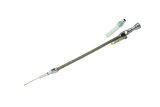 Engine Oil Dipstick - Flexible - Block Mount - Braided Stainless - Aluminum - Chrome - GM LS-Series - Each thumbnail 1