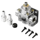 Fuel Pressure Regulator - 1 to 4 psi - In-Line - 3/8 in NPT Inlet - Dual 3/8 in NPT Outlets - 1/8 in NPT Port - Aluminum - Chrome - Gas - Each thumbnail 1