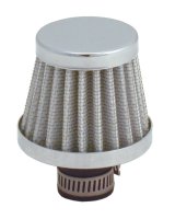 Breather - Clamp-On - Round - 3/8-1/2 in OD Tubes - Reusable - Stainless / Steel - Chrome - Each thumbnail 1