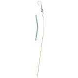 Engine Oil Dipstick - Solid Tube - Block Mount - 19 in Long - Steel - Chrome - Small Block Chevy - Each thumbnail 1
