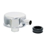 Breather - Push-In - Round - 1-1/4 in Hole - PCV - 5/8 in Evacuation Fitting - Steel - Chrome - Each thumbnail 1