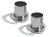Collector Reducer - 2.5 in Inlet to 2.25 in OD Outlet - 3-Bolt Flange - Gaskets / Hardware - Steel - Nickel Plated - Pair thumbnail 1