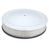 Air Cleaner Assembly - 14 in Round - 3 in Element - 5-1/8 in Carb Flange - Dropped Base - Steel - Chrome - Kit thumbnail 1