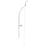Engine Oil Dipstick - Solid Tube - Block Mount - 23.5 in Long - Steel - Chrome - Small Block Chevy - Each thumbnail 1