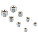Fitting - Plug - 1/8 to 1/2 in NPT - Allen Head - Steel - Chrome - Kit thumbnail 1