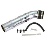 Air Intake Pipe - 3 in Diameter - 17 in Long - Adapters / Hardware Included - Plastic - Chrome - Universal - Kit thumbnail 1